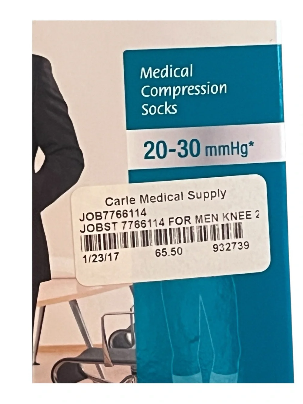 JOBST NEW Men Ambition Medical Compression Socks 20-30 mmHg. Size 5. (L)